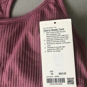 Ebb to Street Tank - Size 10 Lululemon